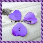 8 Mother Of Pearl Heart Shaped Buttons 32Mm