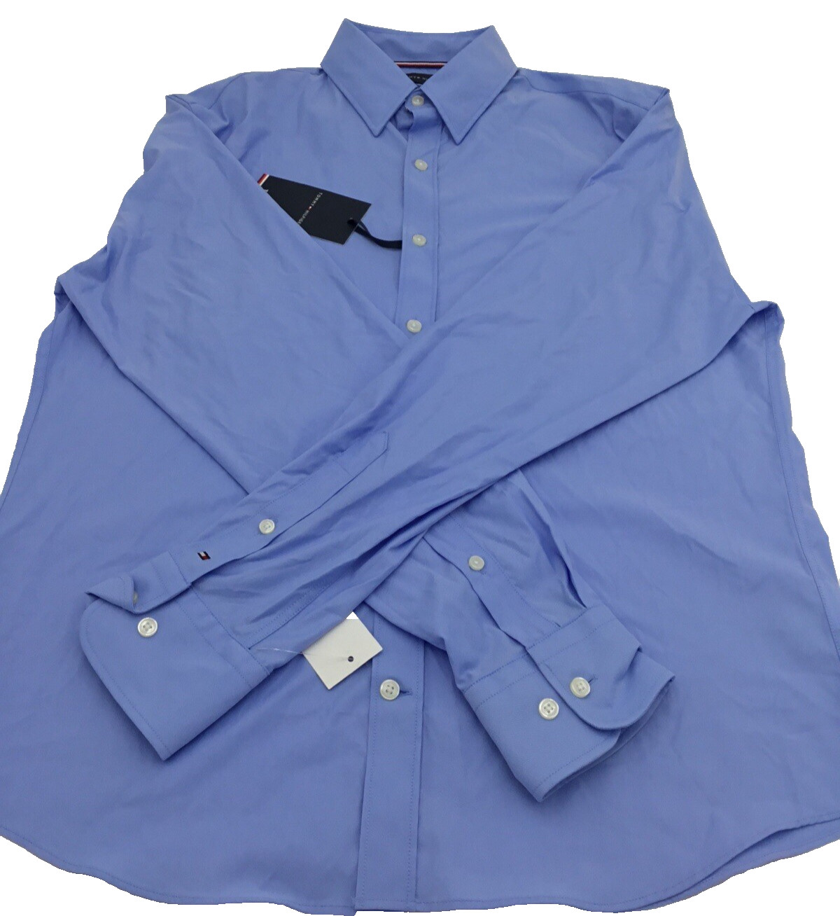 Мужская рубашка Tommy Hilfiger с длинным рукавом светло-голубая среднего размера 7390₽