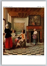Postcard National Gallery Interior of Dutch House P. De Hooch England
