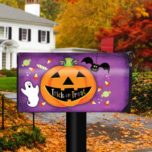 Briarwood Lane Halloween Treats Jack O'lantern Mailbox Cover - Picture 2 of 5