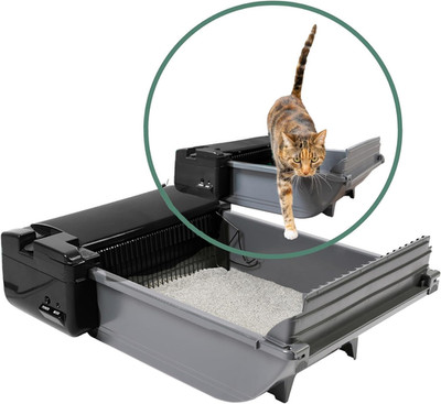 Smart Scoop Semi Automatic Self Cleaning Cat Litter Box, 6 Bags | Includes Carbo