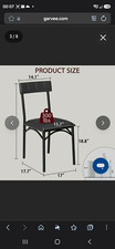 2 Garvee Black Dining Chair Metal Frame Upholstered Seat 300 lb Weight Capacity