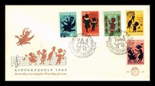 Dr Jim Stamps Netherlands Kinderzegels 1963 5v Set First Day Cover