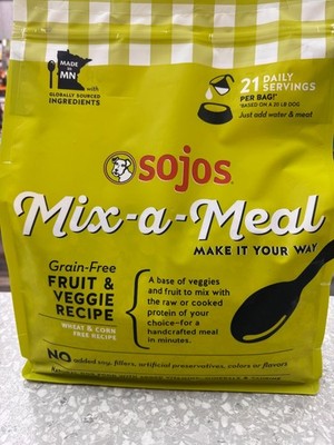 Sojos Mix-A-Meal Fruit & Veggie Pre-Mix Grain-Free Dog 8 Pound (Pack of 1) 