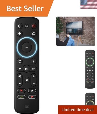 Customizable Remote Control for Streaming Boxes & TVs - Black Backlit Keys