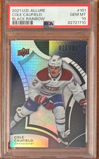 2021-22 Upper Deck Allure Cole Caufield RC Black Rainbow Rookie PSA 10 Canadiens