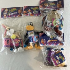 Space Jam 1996 McDonald's Looney Tunes Plush Toys Lot 4 Taz Daffy Duck Nerdlucks