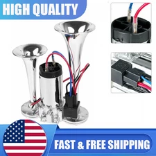 12V Dual Trumpets Super Loud Car Electric Air Horn Truck Boat Train Speaker