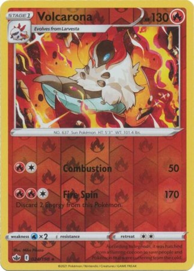 Volcarona - 024/198 - Rare - Reverse Holo - Near Mint
