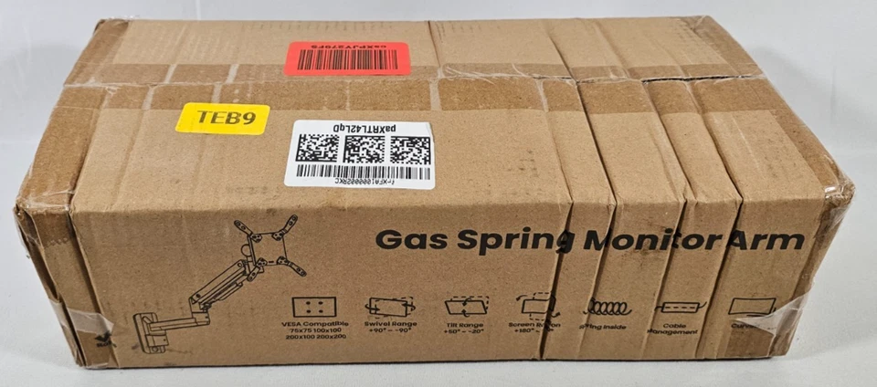 Montaje VESA de monitor de un solo brazo con abrazadera de resorte de gas para monitor de 17”-57” 44 lb Foto 3 de 4