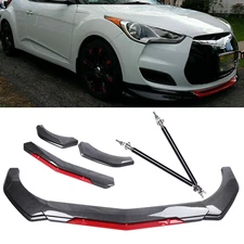 Front Bumper Lip Spoiler Splitter Carbon Fiber Look Body For Hyundai Veloster