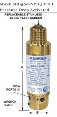 #ad Mifab 3 PSI Pressure Drop Activated Trap Seal Primer MR 500 NPB M 500 Series $50.00
