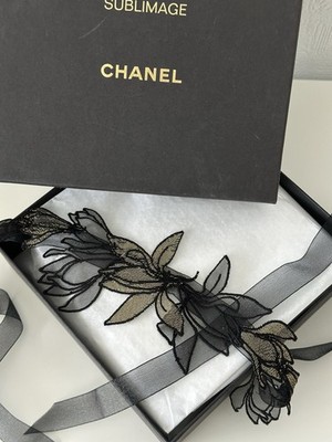 CHANEL Sublimage Headband Rare Boutique Hair Accessory Black Gold