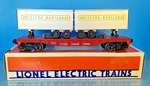 CB28: Lionel Nº Coche plano 6-19404 Mundial Western Maryland + 2 remolques - en caja EX+  | Condition: Used
