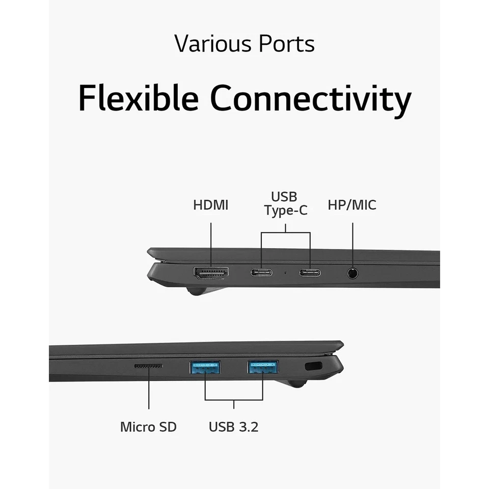 LG gram, Intel Core i5, 16GB RAM, 256GB SSD, 14 Inch Laptop, 14Z90RU-G.AP52A1 - Image 3 of 4