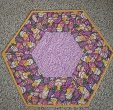 Homemade Easter Chicks Hexagon Table Topper