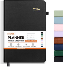 2026 Weekly & Monthly Hardcover Planner 5.5" x 8.3" - 12 Month (January 2026 - D