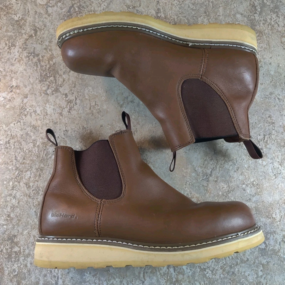 Botas de Trabajo Sears Diehard Para Hombres 12 D Romeo SureTrack Cuero Chelsea *Leer Desc. Foto 2 de 4