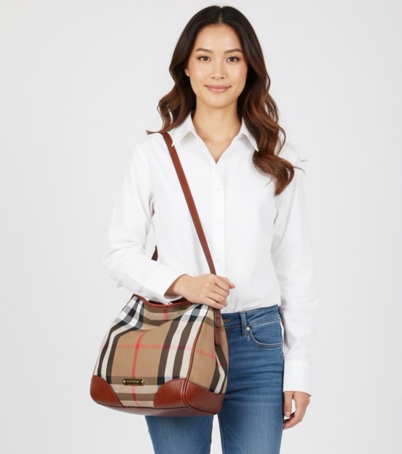 Burberry Brown House Check Bridle Canterbury Tote Medium | eBay