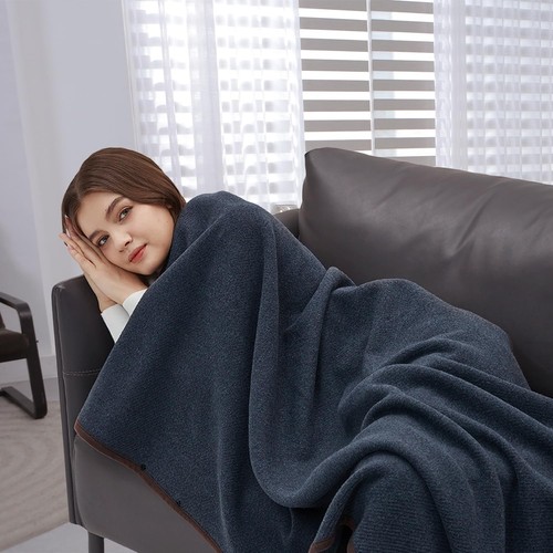 ACUSHLA Tragbare Kuscheldecke Merino Wolle Wolldecke warm Decke TV Decke Unisex - Bild 6 von 9