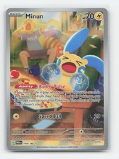 Minun 194/182 - Illustration Rare Paradox Rift Pokemon Holo NM