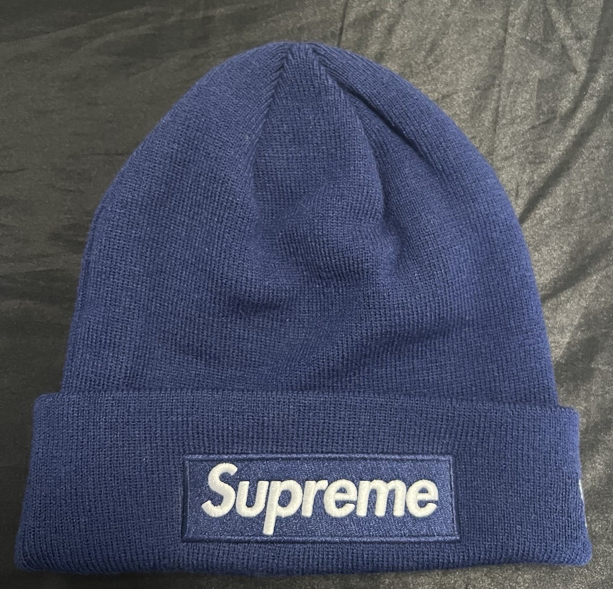 Supreme New Era Box Logo Beanie Navy Blue | eBay