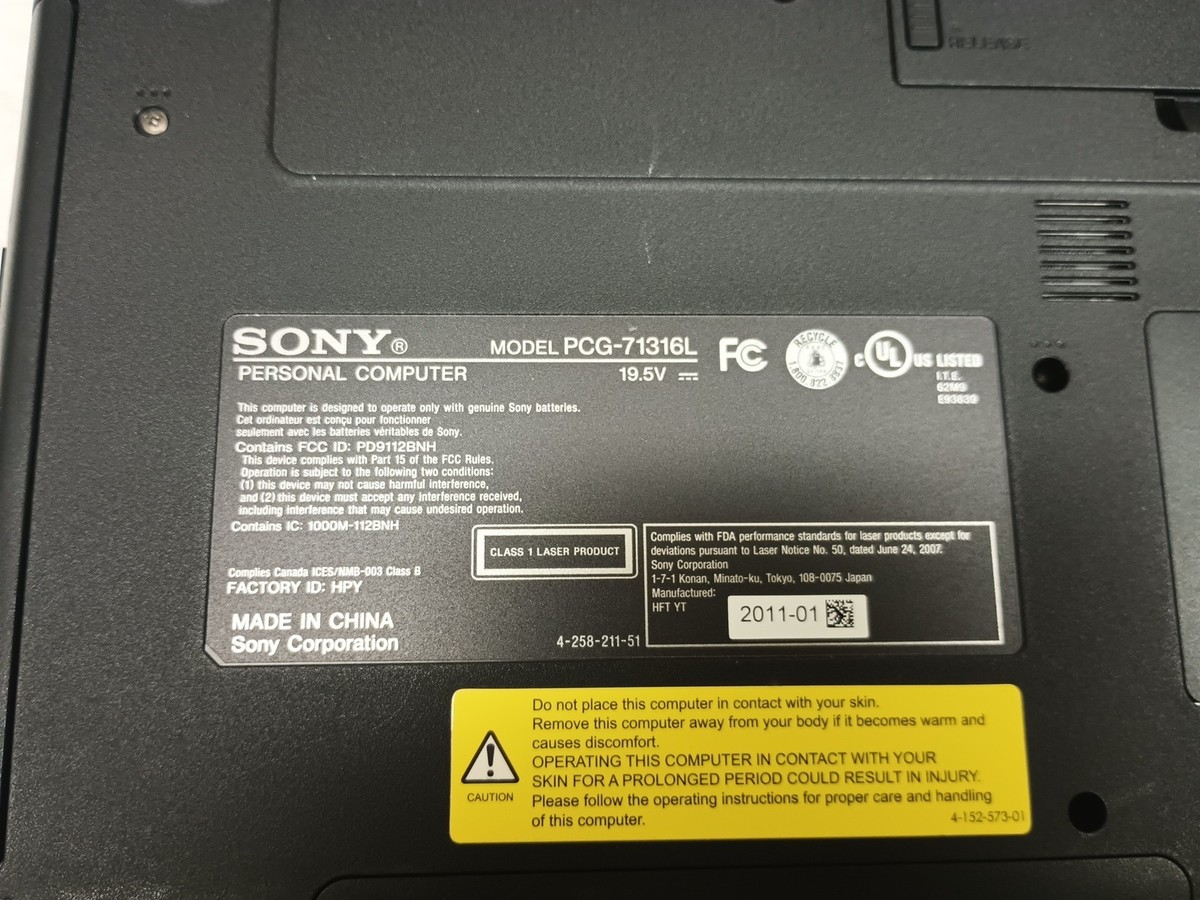 Sony Vaio VPCEB45FX Intel Core i3-380M 2.53GHz 4 GB 320Gb HDD