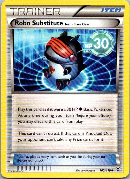 Robo Substitute Team Flare Gear 102/119 Uncommon Phantom Forces Pokemon LP