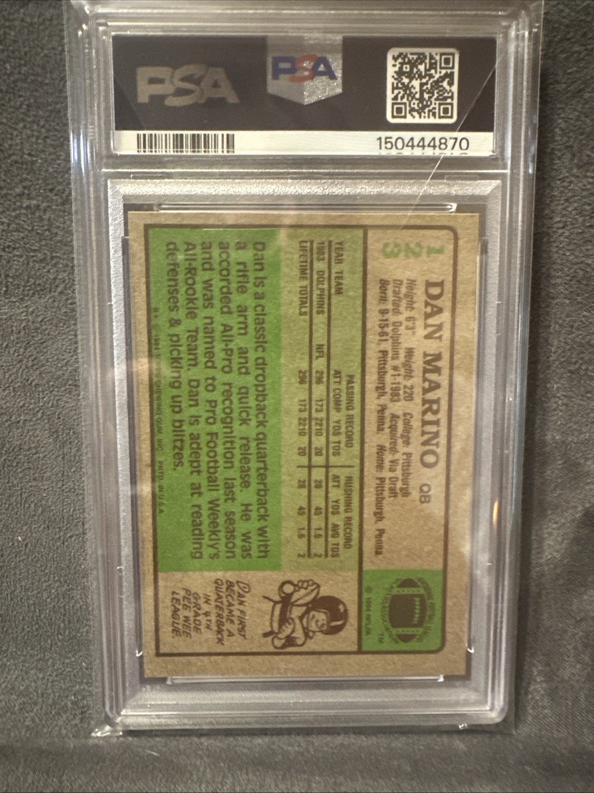 1984 Topps - Dan Marino #123 (RC) Miami Dolphins 🔥PSA 6🔥￼ view 2