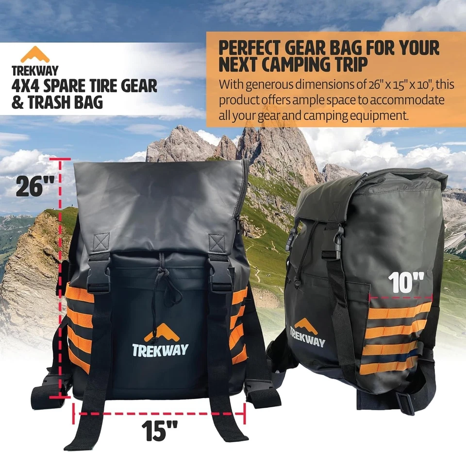 Organizador de neumáticos de repuesto multifuncional y bolsa de basura | Se adapta a neumáticos de 30", 15 galones Foto 4 de 4