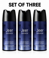 3 x JEER SAVAGE DEODORANT BODY SPRAY FOR MEN 150ml, NEW