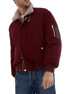 NWD $7600 Brunello Cucinelli 100% Wool Goose Down Coat W/Shearling Collar M A262