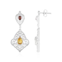 Cavill Ohrringe Damen Silber 925 Rhodiniert Citrin 1,26Ct Tropfen