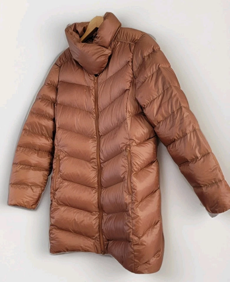 LL Bean Jacket Womens Downtek Puffer Down Parka Water Repellent XL Copper Rust - Image 3 of 4
