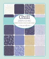 Moda Fabrics CHILL BY ZEN CHIC CHARM PACK 5” SQUARES 42 PIECES COTTON