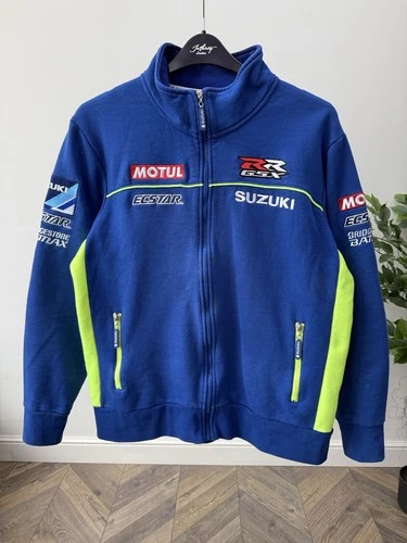 Vintage Suzuki MotoGP Team Jacket Mens Blue Full Zip Racing Motul Logo image 2