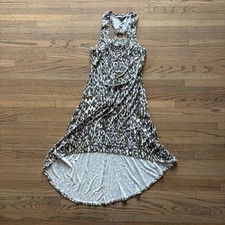 G by Guess Womens Small Green Grey Tribal High Low Racerback O-Ring Dress