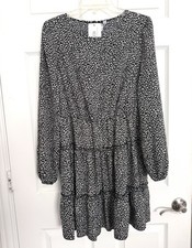 Leopard Cowgirl Epretty Boutique Dress Long Sleeve Twirl Flare Skirt Size M