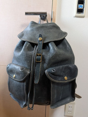 Double RL RRL Ralph Lauren Riley Leather Backpack Rucksack Indigo Auth Used F/S