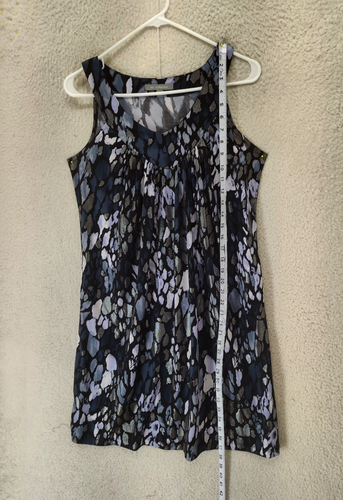 NY Collection Women Dress Medium Black Printed Poly Blend Sleeveless Tank Mini - Picture 6 of 17