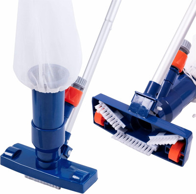 Upgraded Swimming Pool Spa Jet Vacuum Cleaner with Brush & 56'' Pole,for Above Gr