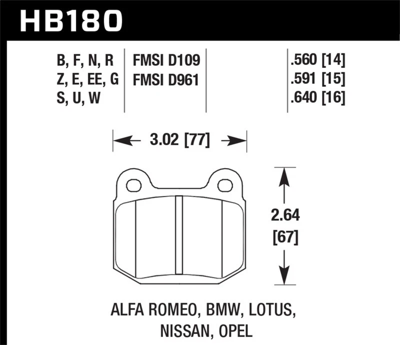 Pastillas de freno de calle Hawk Performance DTC-70 de alto rendimiento para BMW 320i, Alfa Foto 3 de 4