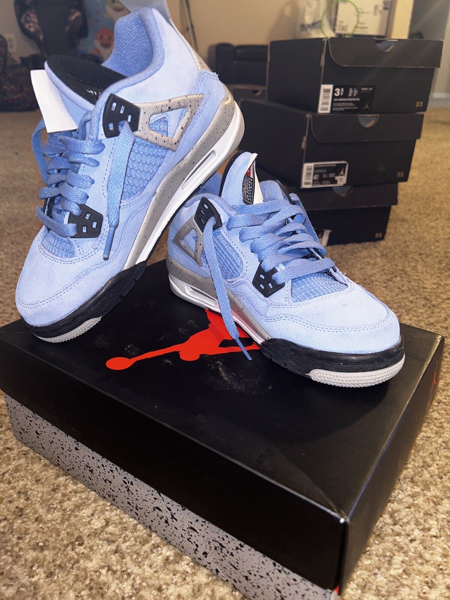 Size 3.5 - Jordan 4 Retro Mid University Blue for sale