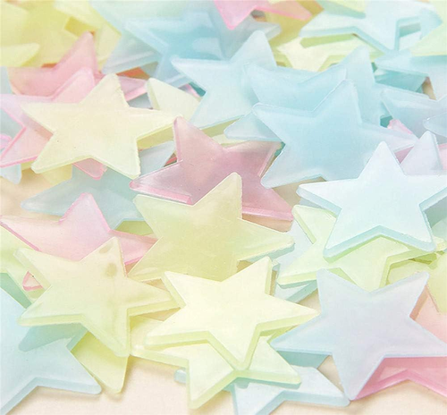 100 Pcs 3D Stars Glow in Dark Luminous Wall Stickers for Kids Room Living Room H - Picture 3 of 6