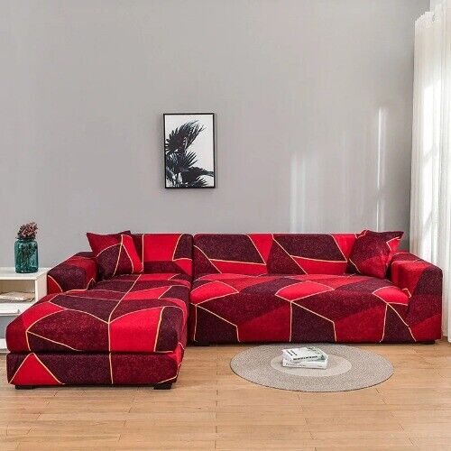 L-shape Need Order 2pieces Sofa Cover Elastic Couch Cover Corner Sectional - Foto 44 di 50