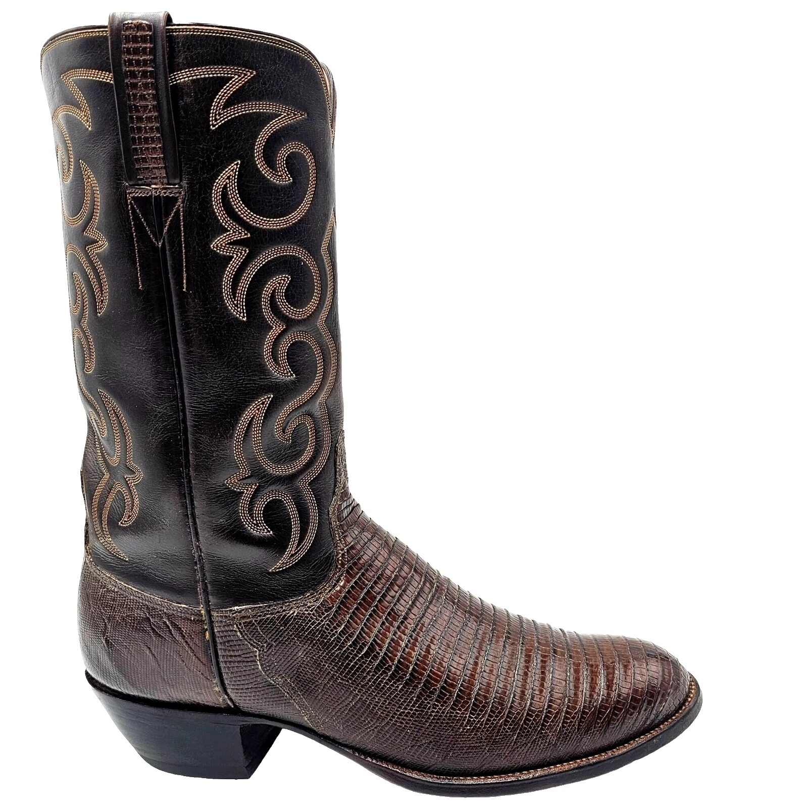 Lucchese Animal Print Brown Boots for Men