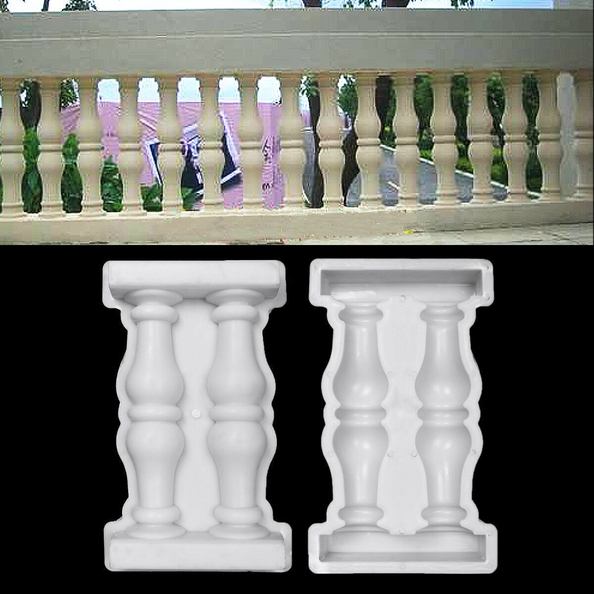 Valla de piscina romana barandilla de cemento columna molde balcón jardín yeso concreto