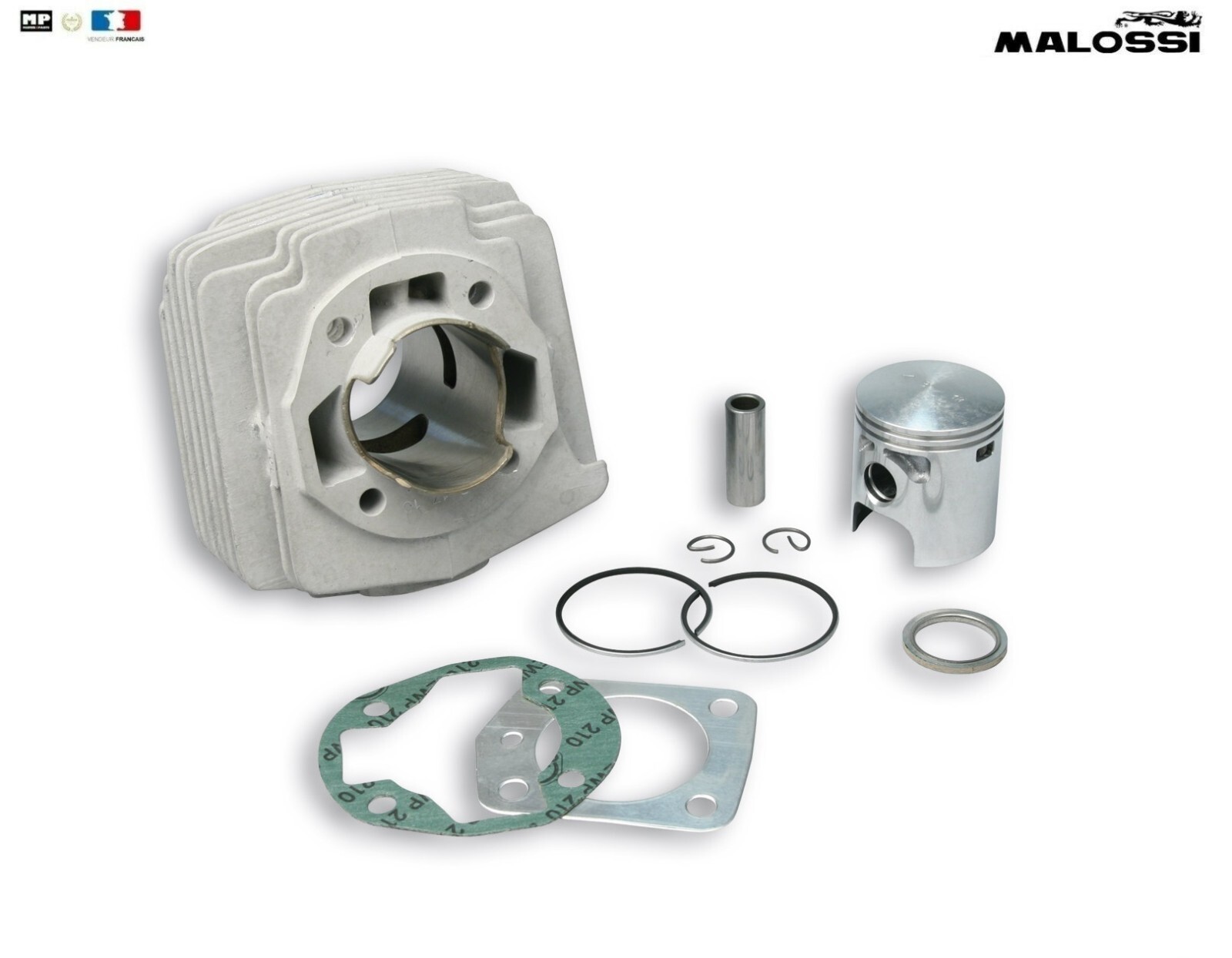 Kit cylindre Malossi Ø45.5 mm en aluminium pour cyclomoteur MBK 51 moteur AV10