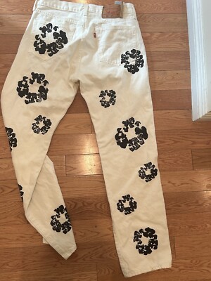 Denim Tears x Levi Strauss & Co Cotton Wreath Jeans in White- Size