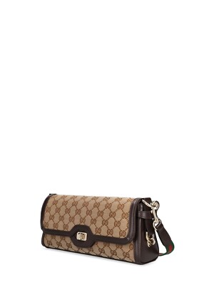 【関税&送料込】Gucci Gucci Luce GUCCI Luce Small $3200 Beige And Ebony Canvas Shoulder Bag